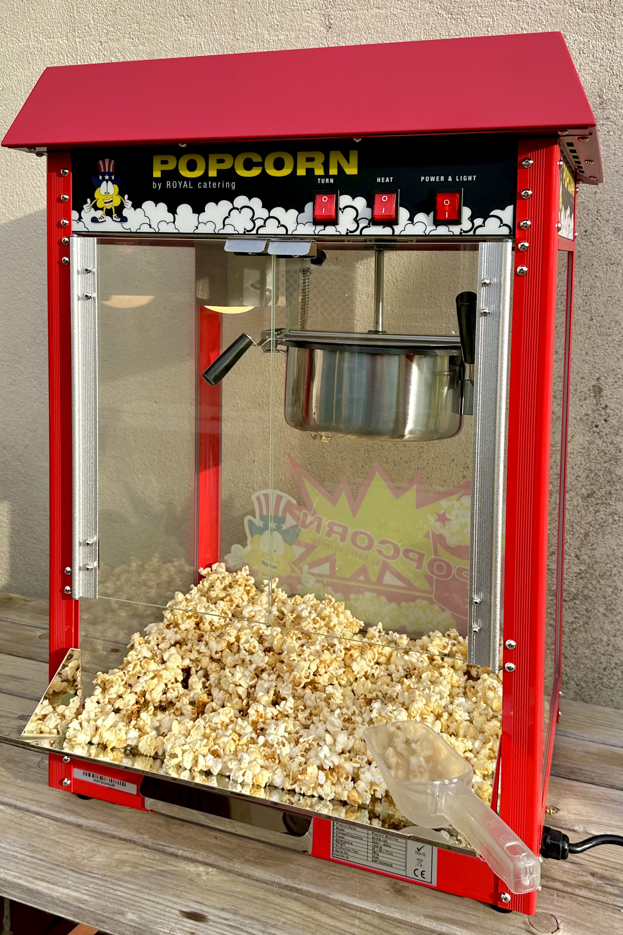 Popcornmaschine rot mit Beleuchtung