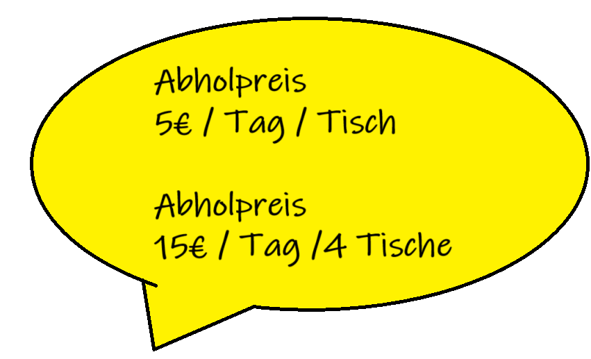 Preisschild Stehtische